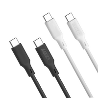 Laser 480Mbps Speed USB-C to USB-C Charging 60W Cable 1m 2 Pack Black with White