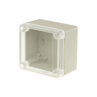 47x46mm Fixing Screw Spacing Clear Polycarbonate Lid ABS Cabinet Light Grey