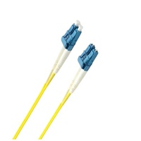 8ware 1.5m LC-LC OS2 Single Mode Dual-Core Fibre Optic Cable UPC Duplex Armoured Low Smoke Zero Halogen (LSZH) Jacket Yellow