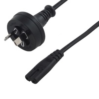 8Ware 2 Pin Core Power Cable 1.8m AU Mains to IEC C7 240V Female Black 