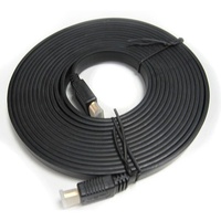 8Ware Flat HDMI Cable 2m V1.4 19 Pin 3D 1080p Full HD High Speed with Ethernet