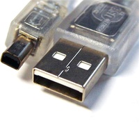 8Ware USB 2.0 Cable 3m A to B 4 Pin Mini Transparent Metal Sheath UL Approved
