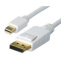 Astrotek Mini DisplayPort DP Cable 1m-20 pins Male to Male Gold Plated  white