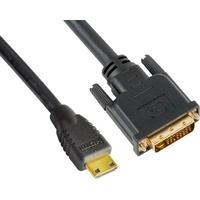 Astrotek Mini HDMI to DVI Cable 60cm 19Pin Male to 25Pin Male 30AWG Gold Plated 