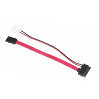 Astrotek Slim SATA Cable 50cm 10cm 6Pins 7pins to 4Pins 7Pins Red Colour