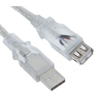 Astrotek USB 2.0 Extension Cable 3m TypeA Male to Female Transparent Colour RoHS