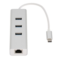 Astrotek USB-C Type-C to LAN 3Port Gigabit RJ45 Network Adapter Converter Cable