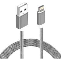 Astrotek 1m USB Lightning Data Sync Charger Grey White Colour Cable