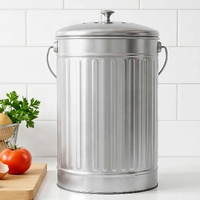 Gardeon Compost Bin Kitchen Countertop Food Waste Caddy 6L Silver