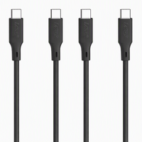 Laser CBUC1WB2167-2B USB-C to USB-C Charging Cable 480Mbps Speed 1m 2 Pack Black