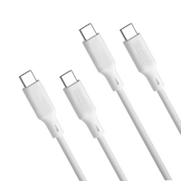 Laser CBUC1WB2167-2W USB-C to USB-C Charging Cable 480Mbps Speed 1m 2 Pack White