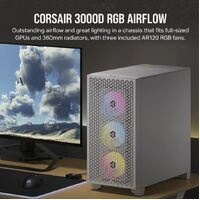 Corsair CC-9011256-WW C3000D RGB AIRFLOW ATX Mid-Tower PC Gaming Case White