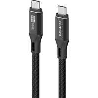 Comsol 2m Black 20Gbps 100W USB-C to USB-C Data & Charge Cable
