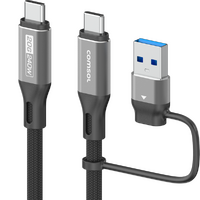 Comsol 1m 2-in-1 USB-C & A to USB-C 4K Cable 240W