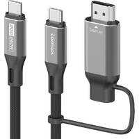 Comsol 2m 2-in-1 USB-C to USB-C 4K HDMI Cable 240W