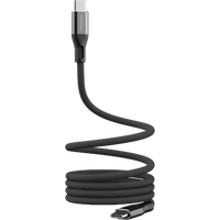 Comsol 1m Black USB-C to USB-C Magnetic Coiled Charge & Sync Cable