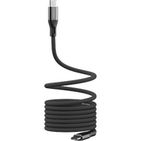 Comsol 2m Black USB-C to USB-C Magnetic Coiled Charge & Sync Cable