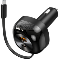 Comsol 66W USB-C + USB-A Retractable Car Charger