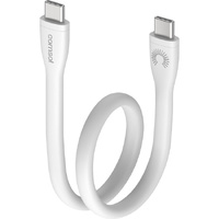 25CM SILICONE USB-C TO USB-C LEAD WHITE