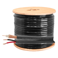 Doss RG59 FIG8 CCTV Combo 100M Roll Video Coax plus Heavy Duty 2 Core Fig