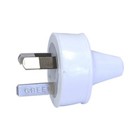 HPM 10Amp 240Volts AC 3 Pin Plug Top White Fig8 Cable