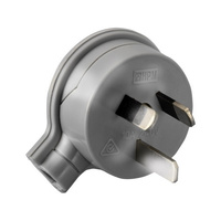 3 Pin Flat Plug Top Grey Side Entry - Low Profile