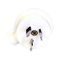 3 Pin Flat Plug Top White Side Entry - Low Profile