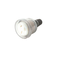 HPM 15A Extension Lead Socket 3Pin Flat Lock Nut Large Earth Pin Clear