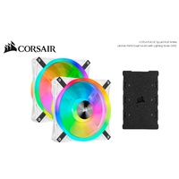 Corsair QL140 RGB White Dual RGB LED PWM Fan Kit Lighting Node Core ICUE 140mm