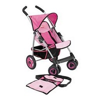 Chica Stroller Doll Pram with Metal Frame and Seat Belt 3+ Pink