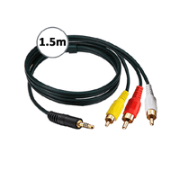 Sansai CK9103 3.5mm Plug to 3RCA 1.5m Male Aux Audio Stereo Video for DVD TV
