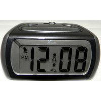 Ultracharge Travel Large LCD Alarm Clock Blue Blacklit Night Light Snooze Button