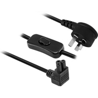 DOSS 3Pin Rightangle AU Plug in Line Switch to Clover Leaf Power Lead 2m Black