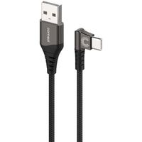 1.2m USB-A to Right Angle USB-C Cable Black