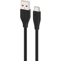 1m USB-A to USB-C Stripe Line Cable Black