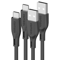 Comsol 1.2m USB-A to USB-C Cable Twin Pack - Silicone