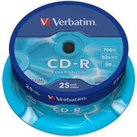 Verbatim CD-R 700MB 25Pk Spindle High Speed 52X Recording Long Archival Life 