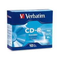 Verbatim CD-R 700MB 10 Pack Slim Case 52x Speed Recording