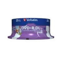 Verbatim DVD and R DL Double Layer 8.5GB Capacity 25Pk White Wide Inkjet 8x