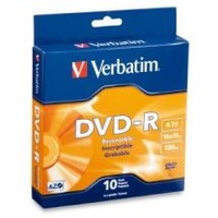 Verbatim DVD-R 4.7GB 10 Pack Spindle 16x Advanced Azo Recording Dye