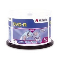 Verbatim DVD-R 4.7GB 50 Pack Spindle 16x Advanced Azo Recording Dye