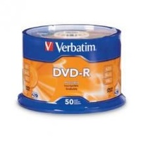 Verbatim DVD-R4.7GB 16x 50Pk Wide Thermal Gloss Spindle Adv Azo Recording Dye