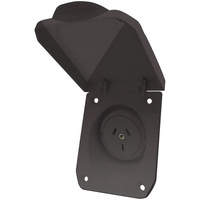 Tesla CO-15BK 15A Recessed Caravan Power Outlet with Weatherproof Cover