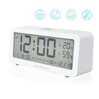 Sansai CR-079L LED LCD Digital 12-24 format Alarm Clock 7inch Display