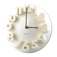 Sansai 3D Stylish Artistic Wall Clock Plastic Home or Office Decoration White