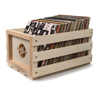 Crosley Record Storage Crate Solid Wood Integrated Carry Handles Lightweight