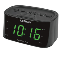 Lenoxx LED Clock Radio with USB Charging Function Black 