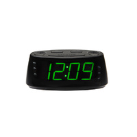 Lenoxx Large 1.8inch Green LED Display Clock Radio with USB charger for Smartphones