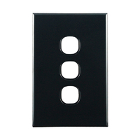 Connected Switchgear Basix S Series Grid Plate 3 Gang - Black