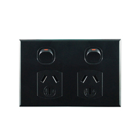 Connected Switchgear Basix S Series Double Power Point - Black